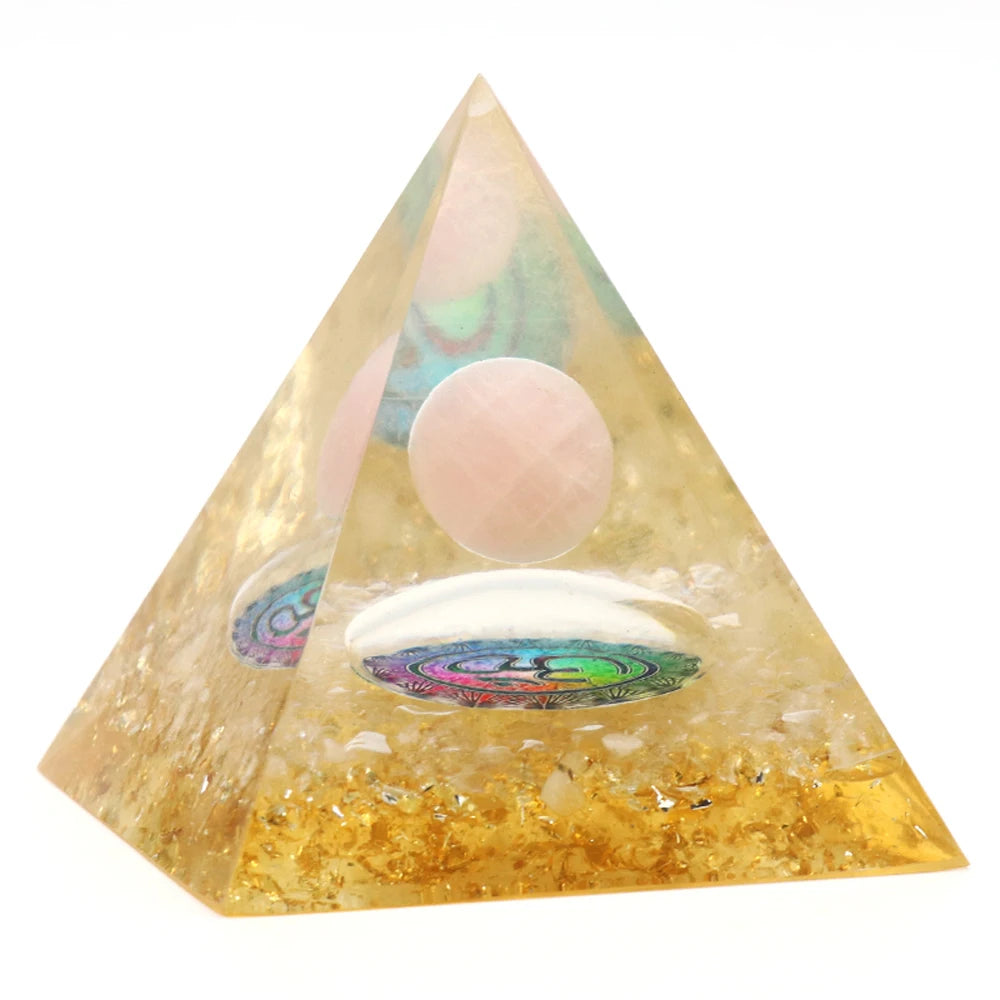 AURA REIKI Orgonite Pyramid Orgon Healing Meditation Natural Lapis Lazuli Crystal Energy Pyramid Crafts Home Decoration 6X6Cm