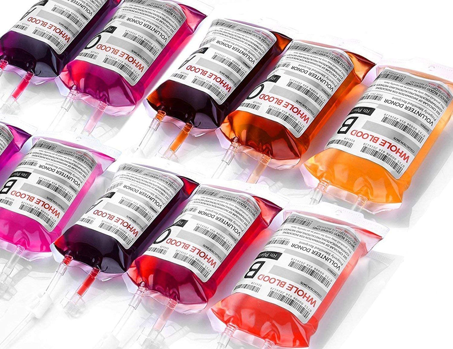 10 IV Blood Bags for Drinks for Halloween Party Decoration, Reusable Drink Pouch for Live Blood of Theme Parties, Masquerade,Vampire,Zombie,Nurse Graduation Party Props