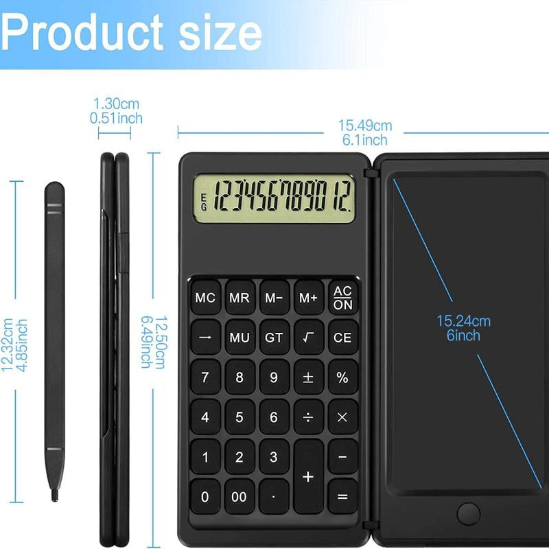 Folding Calculator with Writing Board, 1 Count Portable Scientific Calculator, Educational Supplies for Student, Back to School Essentials