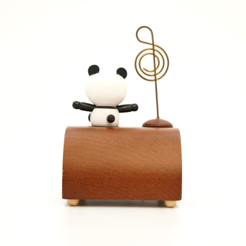 Wooden Panda Calendar Music Box, Desktop Bedroom Ornaments