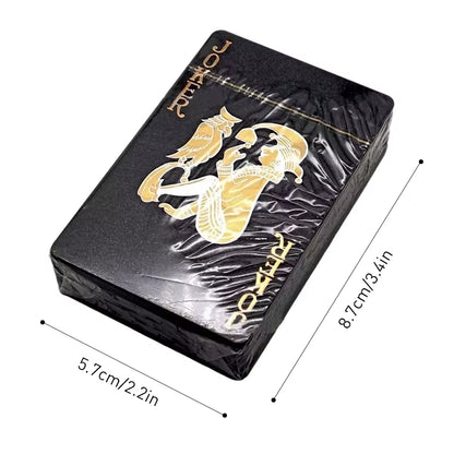 1 Deck Black Plastic Water Proof Poker Cards Glod Silver Playing Cards Home Board Game Family Home Gift Игральные Карты