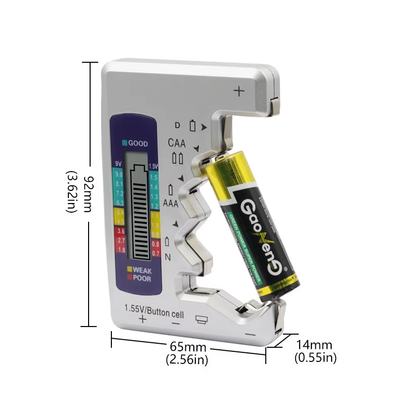 Digital Battery Tester Analyzer Testing Meter LCD Display AA AAA Button Cell Load Analyzer Battery Capacity Gauge Checker Tools