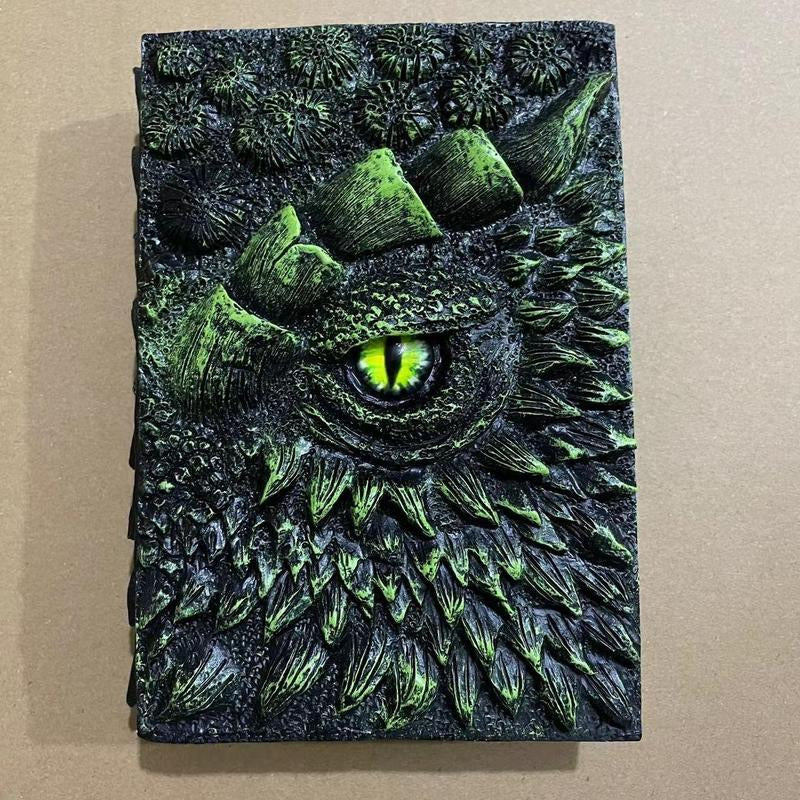 3D Dragon Eye Embossed Dragon Journal Writing Notebook - Handmade Travel Journal Notebook for Dragon Lovers Resin Engraving Notebook Blank Paper