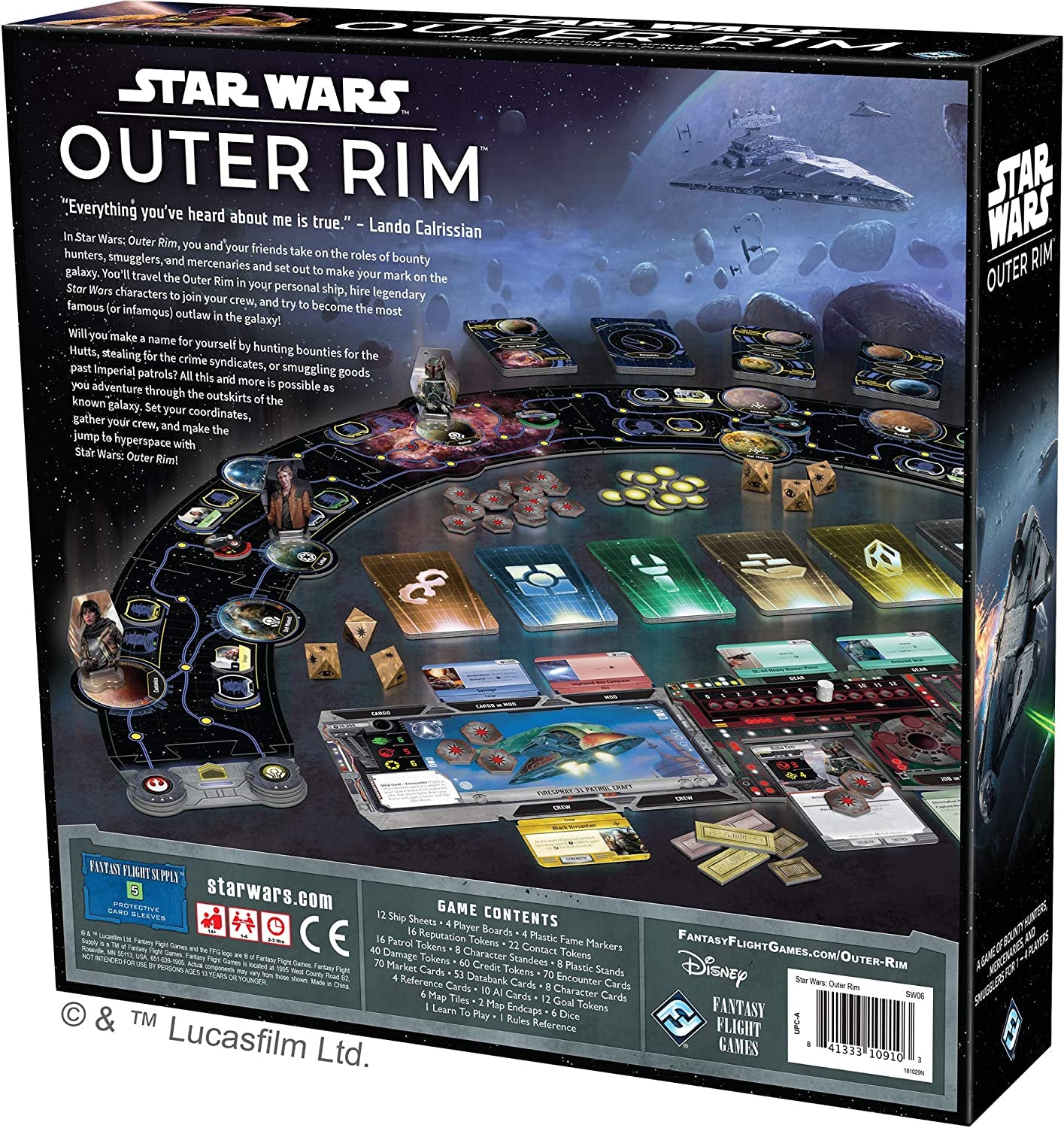 Star Wars Outer Rim Board Game | Strategy Game | Adventure Game for Adults and Teens | Ages 14 and up | 1-4 Players | Average Playtime 3-4 Hours | Made by