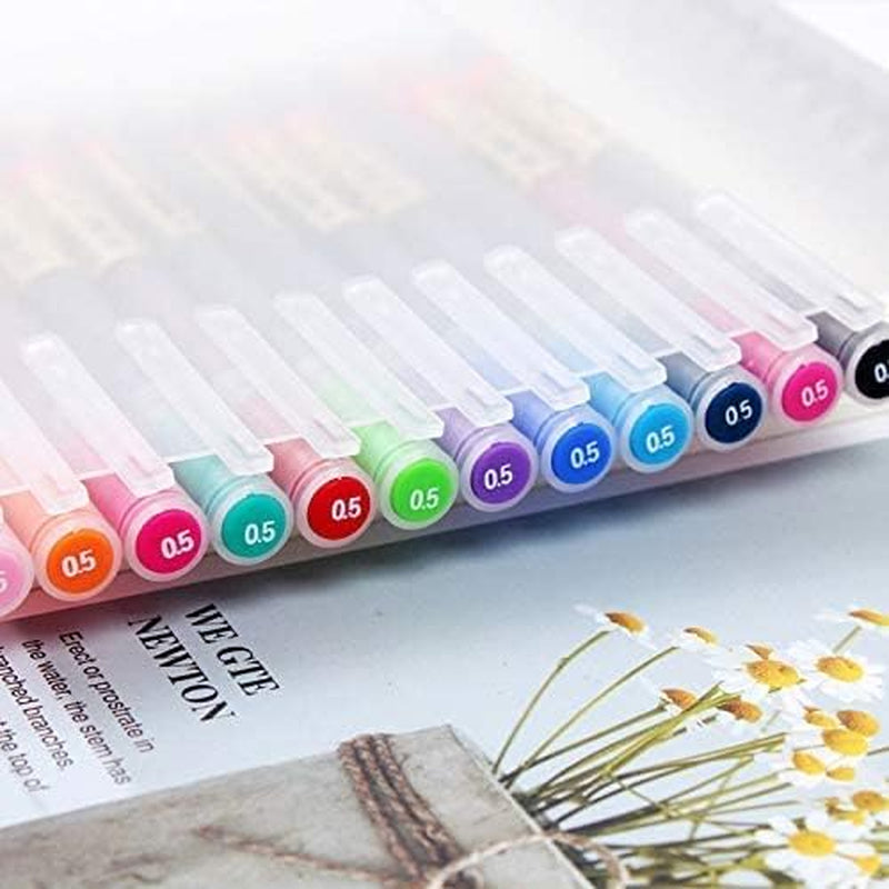 Premium Gel Ink Pen Fine Point Pens Ballpoint Pen 0.5Mm for Japanese Office School Stationery Supply 12 Packs