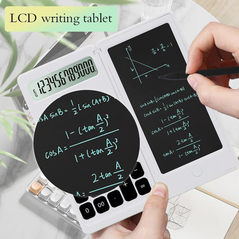 Folding Calculator with Writing Board, 1 Count Portable Scientific Calculator, Educational Supplies for Student, Back to School Essentials