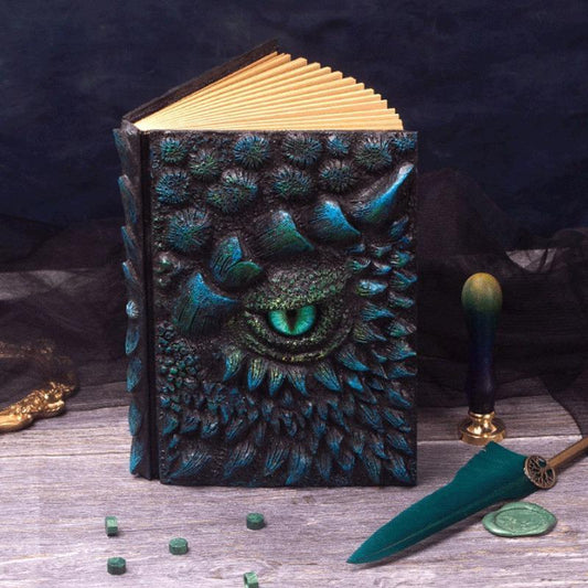 3D Dragon Eye Embossed Dragon Journal Writing Notebook - Handmade Travel Journal Notebook for Dragon Lovers Resin Engraving Notebook Blank Paper