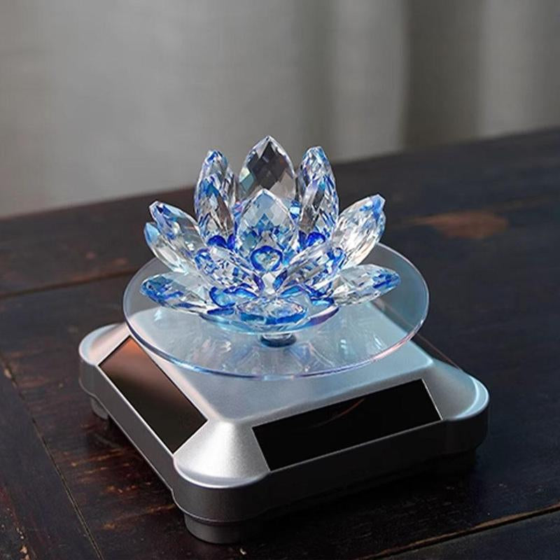 Round Solar Power Display Stand, 1 Count 360 Degree Rotatable Base Tray, Square Jewelry Display Stand for Jewelry Jade