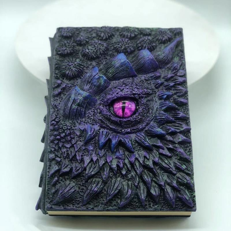 3D Dragon Eye Embossed Dragon Journal Writing Notebook - Handmade Travel Journal Notebook for Dragon Lovers Resin Engraving Notebook Blank Paper