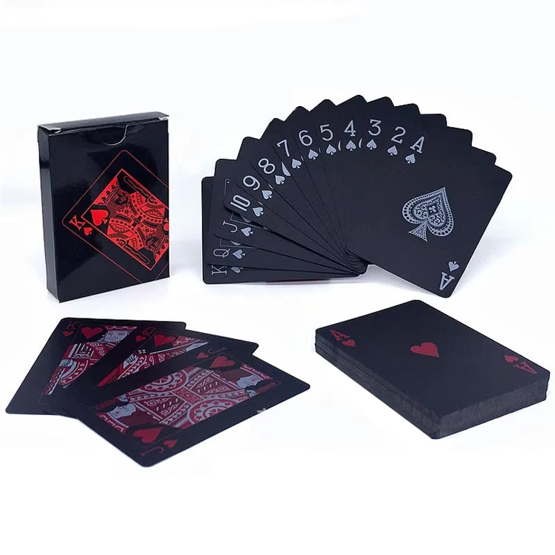 1 Deck Black Plastic Water Proof Poker Cards Glod Silver Playing Cards Home Board Game Family Home Gift Игральные Карты