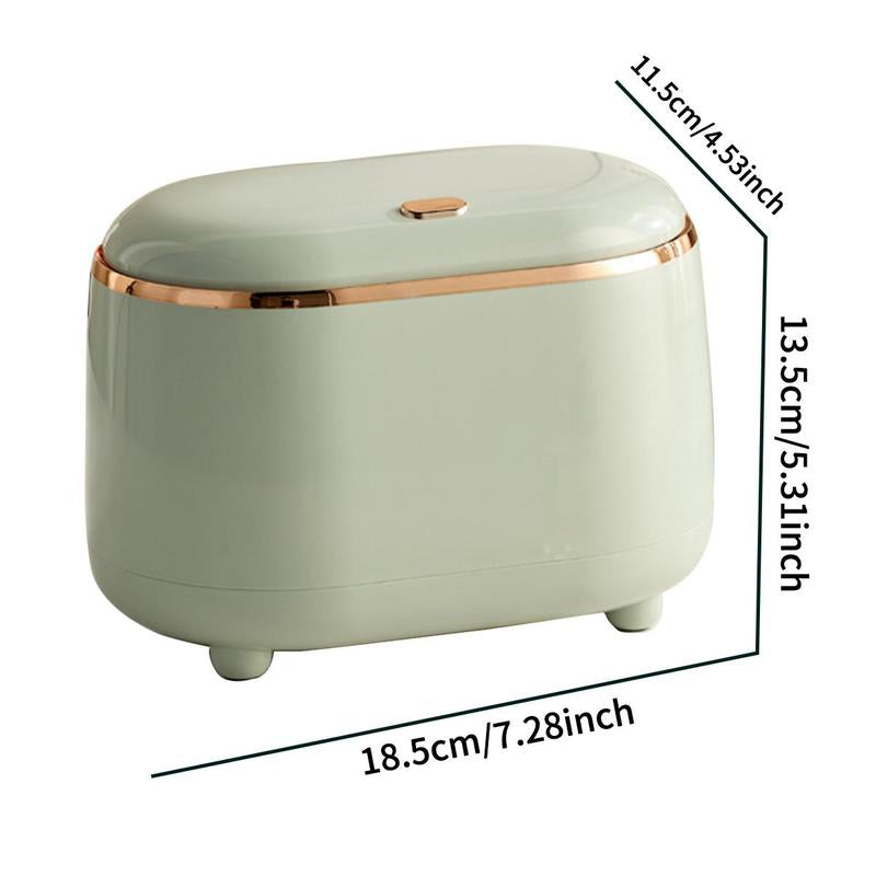 Mini Trash Can with Lid, 1 Count Modern Desktop Press Type Trash Bin, Mini Waste Bin for Home Office