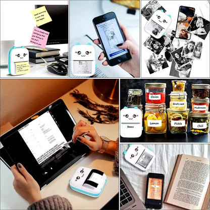 Mini Photo Pocket Printer Portable Ink-Free Thermal 57Mm Sticker Trans Paper Wireless BT 200Dpi Android IOS Printing Machine