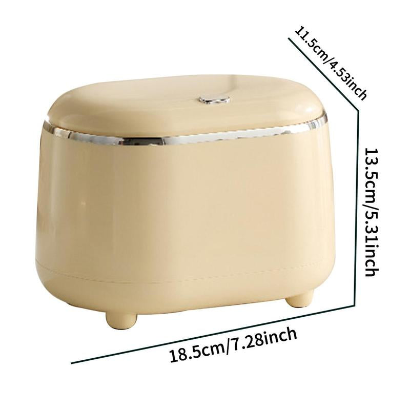 Mini Trash Can with Lid, 1 Count Modern Desktop Press Type Trash Bin, Mini Waste Bin for Home Office