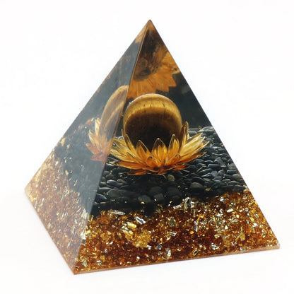 AURA REIKI Orgonite Pyramid Orgon Healing Meditation Natural Lapis Lazuli Crystal Energy Pyramid Crafts Home Decoration 6X6Cm