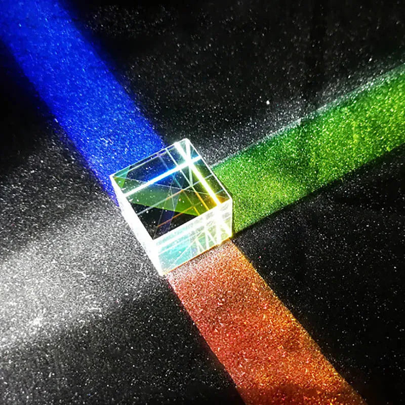 Optical Glass X-Cube Dichroic Cube Design Cube Prism RGB Combiner Splitter Educational Gift Class Physics Educational Toy