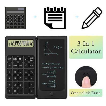 Folding Calculator with Writing Board, 1 Count Portable Scientific Calculator, Educational Supplies for Student, Back to School Essentials