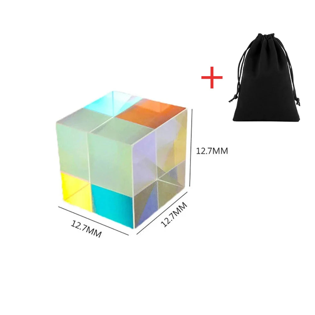 Optical Glass X-Cube Dichroic Cube Design Cube Prism RGB Combiner Splitter Educational Gift Class Physics Educational Toy